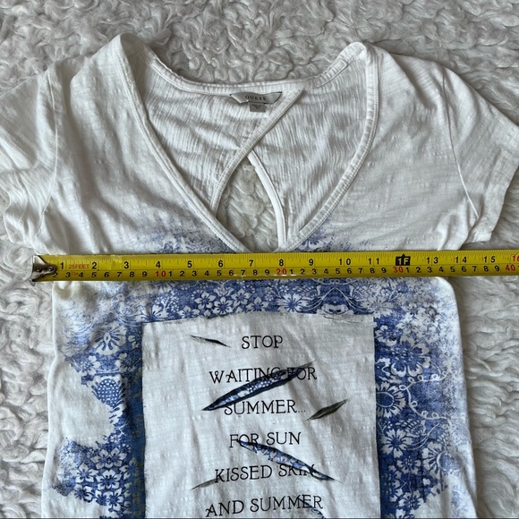 Guess inspirational quote open back tee shirt, XS - Picture 4 of 8
